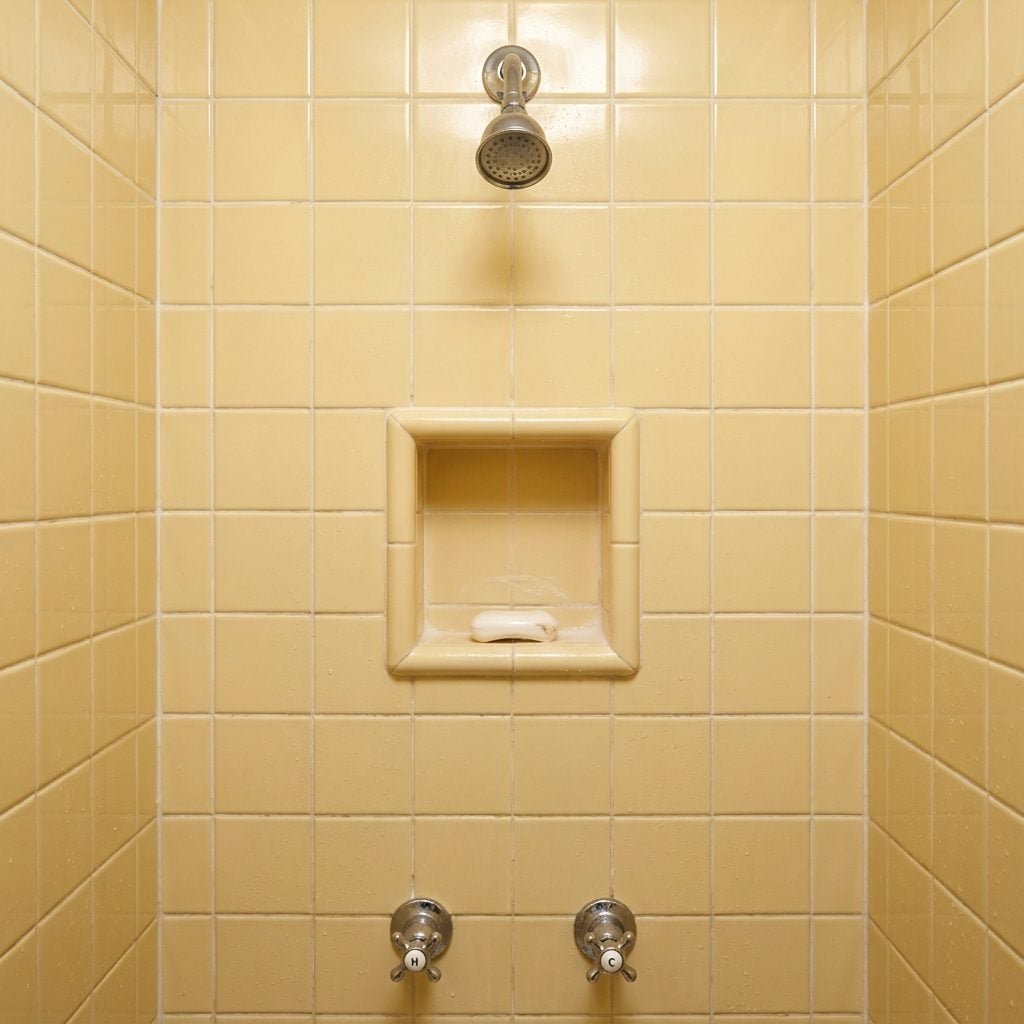 Built-In Ceramic Recessed Shelves Inside Shower Walls That Held Exactly One Bar of Soap
