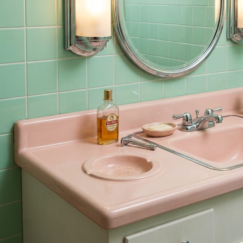 Ashtrays Built Directly Into Bathroom Countertops Because Apparently We Smoked Everywhere