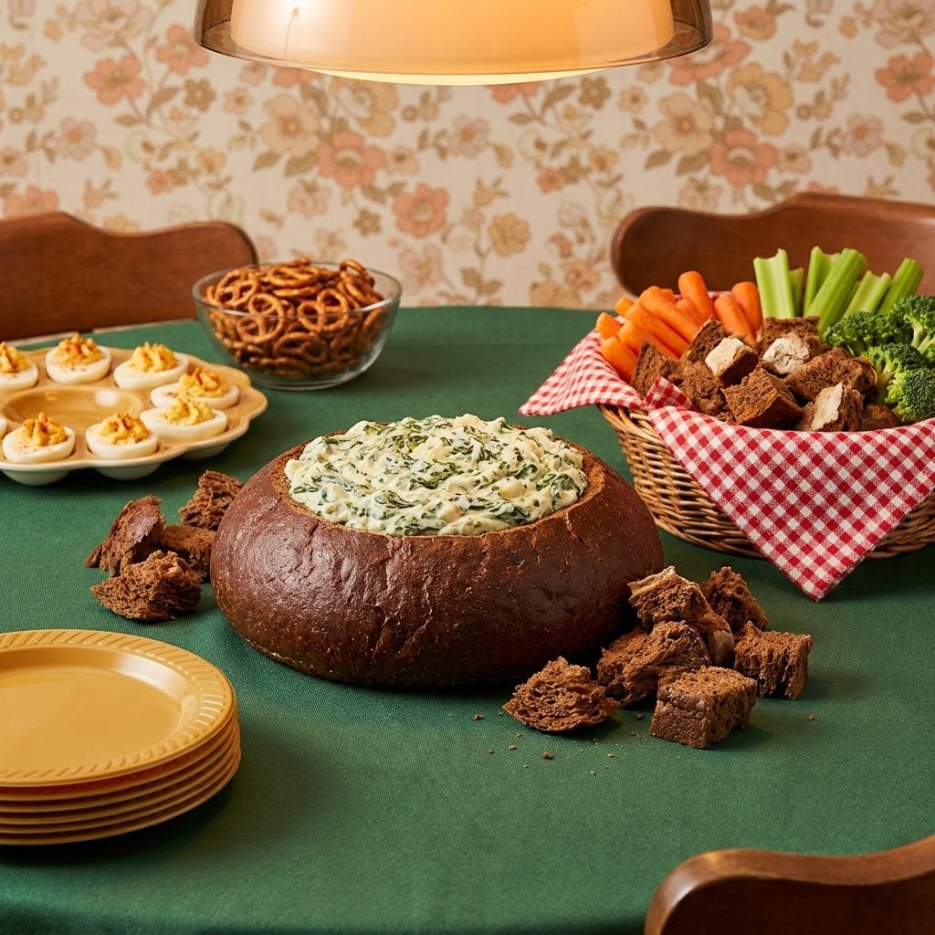 Spinach Dip from a Soup Packet, Living Inside a Hollowed-Out Bread Bowl
