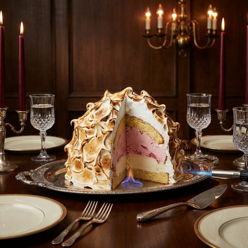 Baked Alaska, Torched Tableside Like a Culinary Magic Trick That Could Burn Your Eyebrows Off
