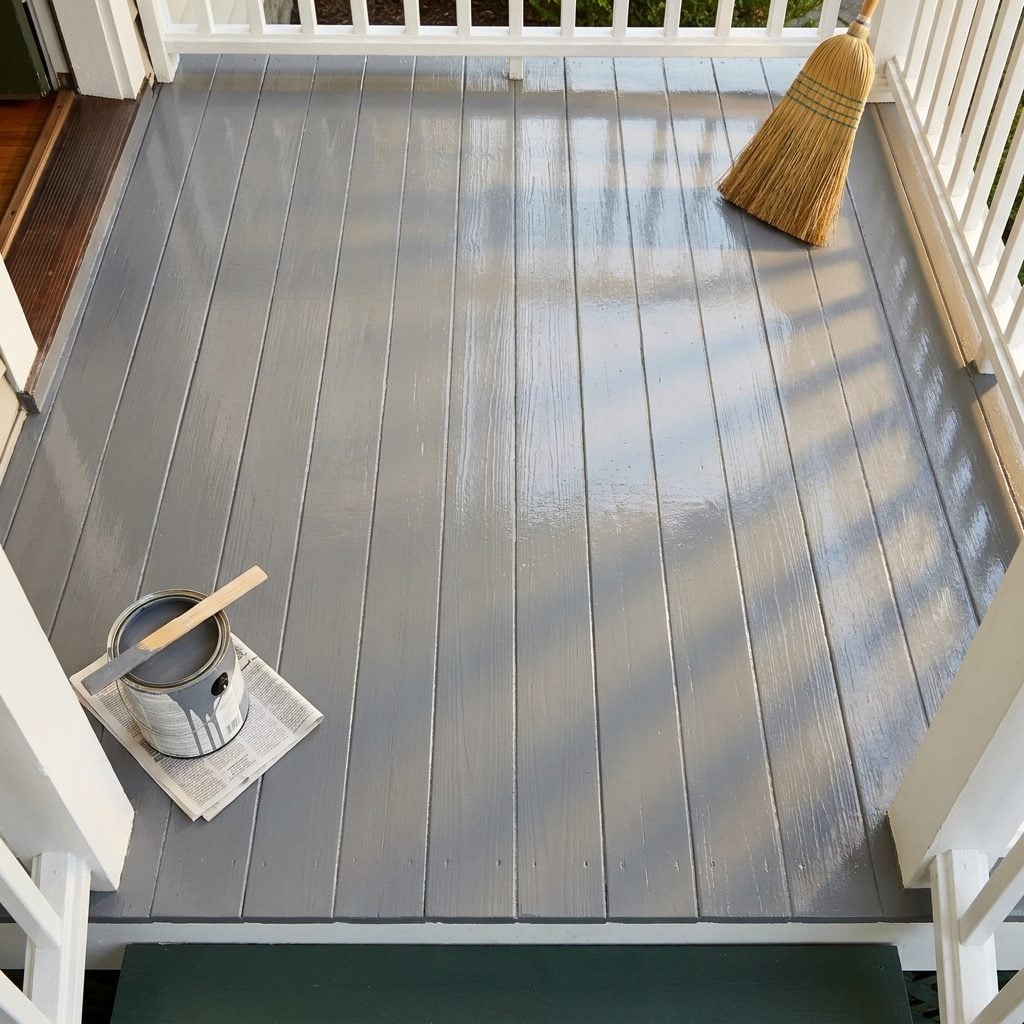 Freshly Painted Porch Floors in That Specific Shade of Battleship Gray