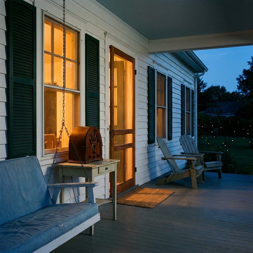 A Radio Crackling Through the Screen Door with the Evening's Ballgame
