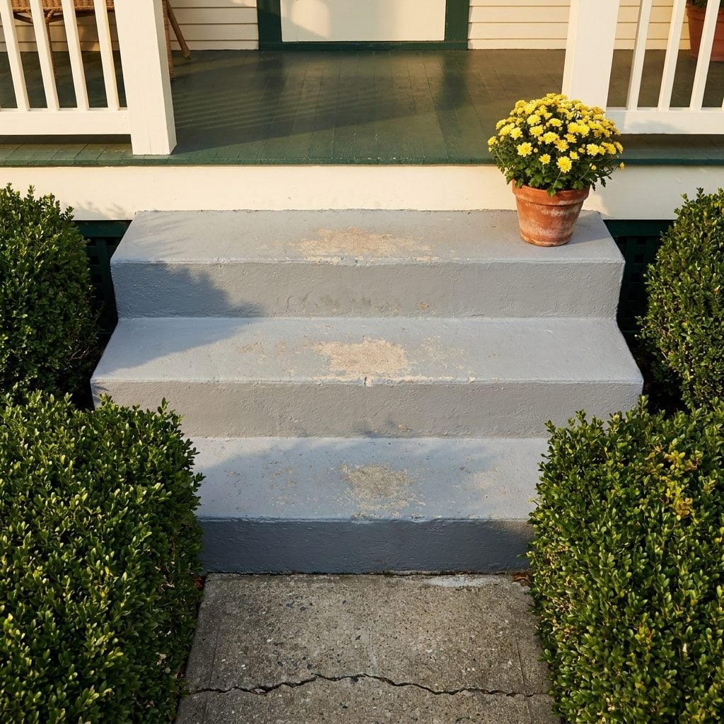 Concrete Porch Steps Painted Battleship Gray