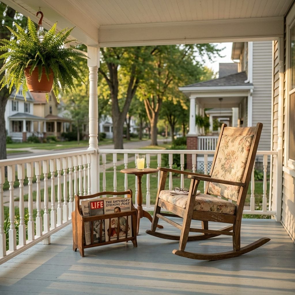 The Magazine Rack and Yesterday's Newspaper Parked Right Beside the Favorite Porch Chair