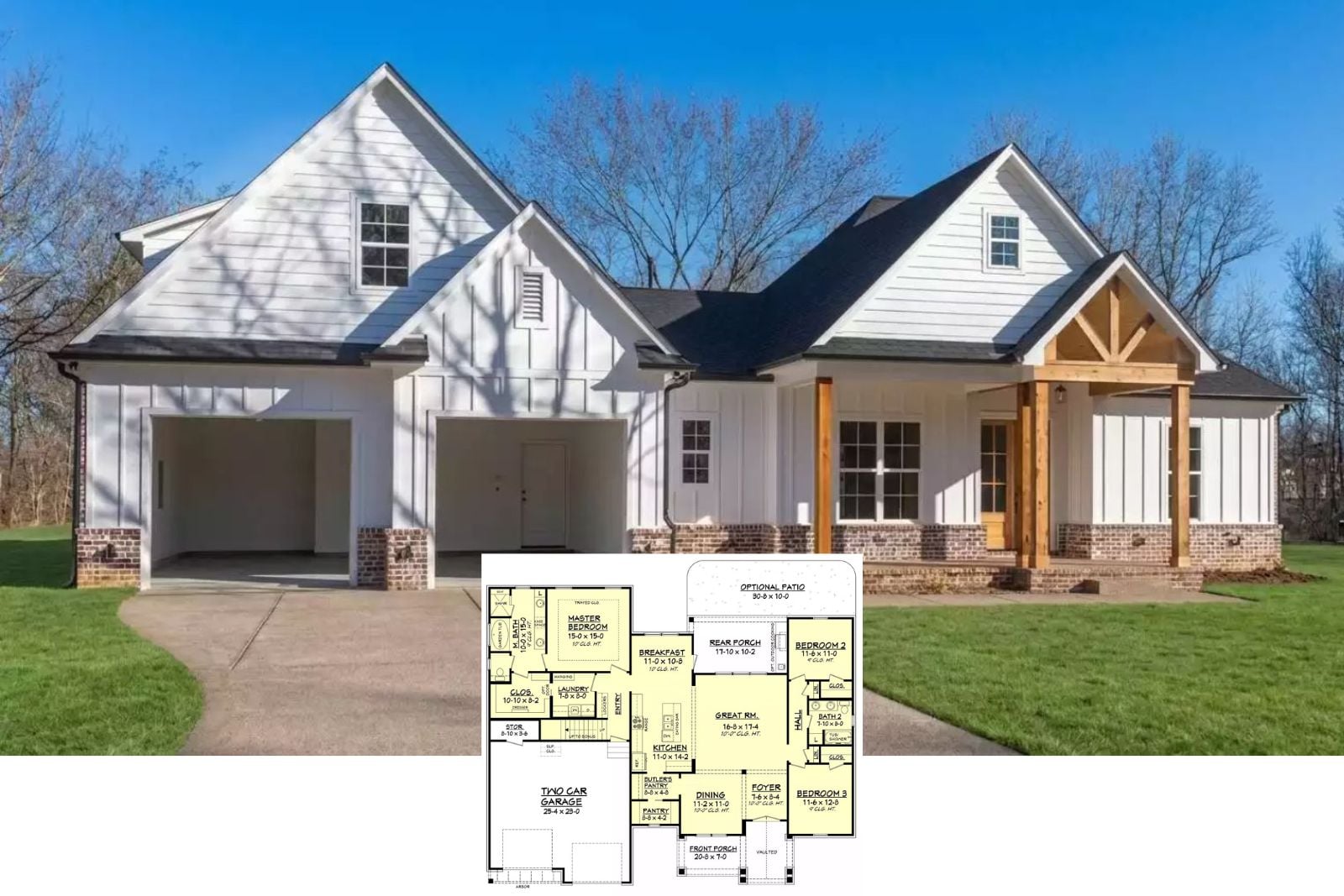 4-Bedroom Woodhill Ranch with Bonus Room and Open-Concept Living (Floor Plan)