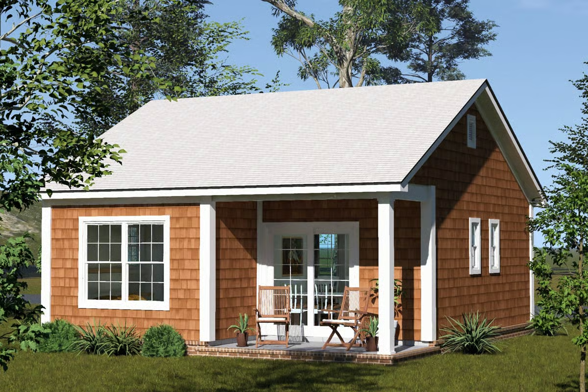 Cedar Shingle Cottage With a Covered Porch Built for Sitting