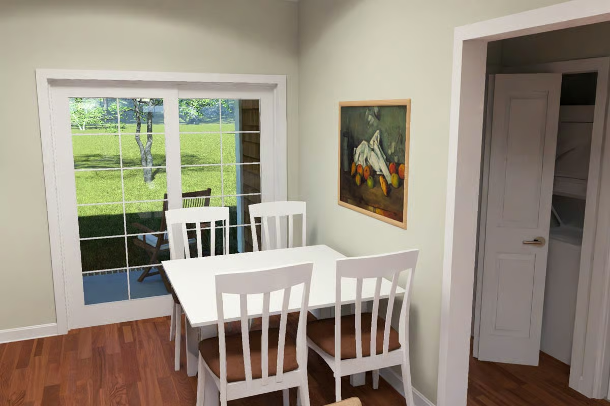 Cézanne Print and French Doors Give This Cottage Dining Room Real Character