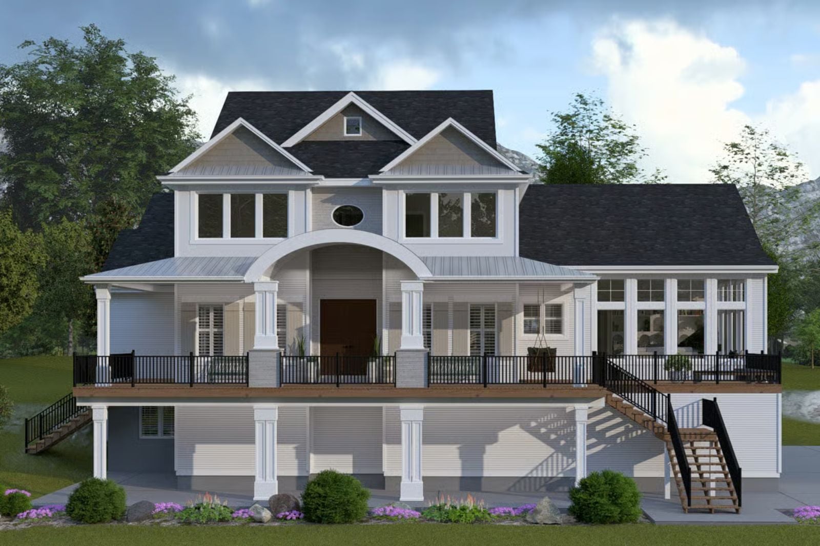 Traditional-Style 4-Bedroom Home with Wraparound Porch and Bonus Room (Floor Plan)