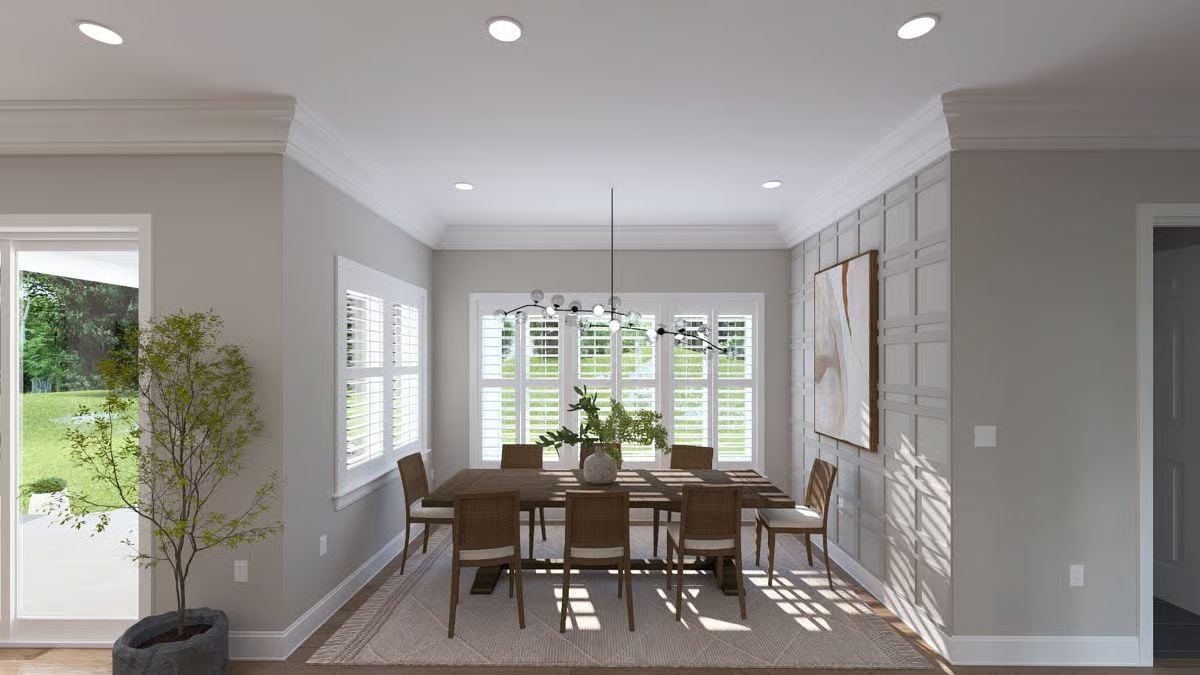 Woven Chairs, Grid Paneling, and Natural Light That Does the Heavy Lifting
