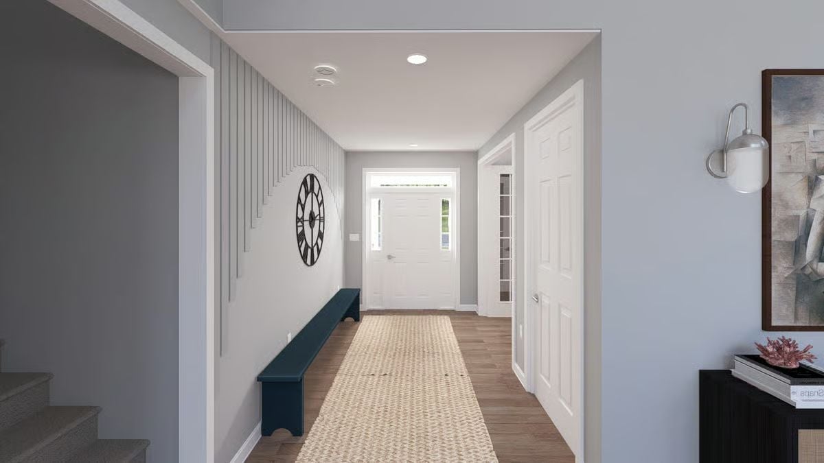 Vertical Shiplap Paneling and a Wall Clock That Actually Commands Attention