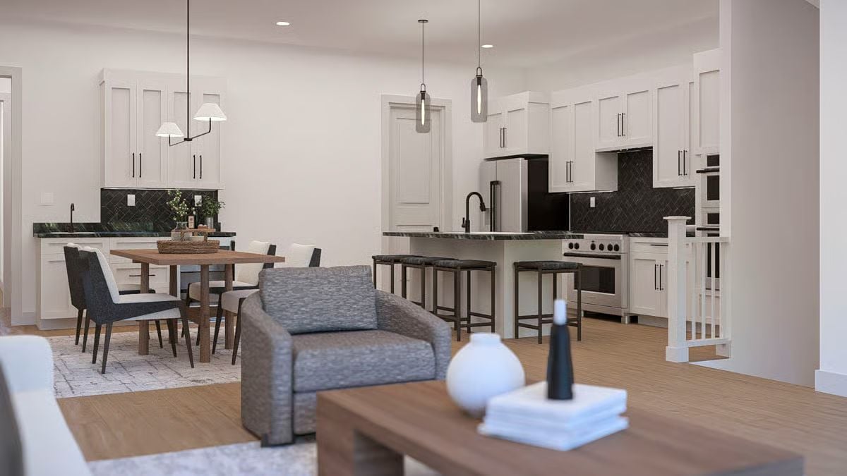 Dark Backsplash, White Cabinets, and a Kitchen That Actually Works
