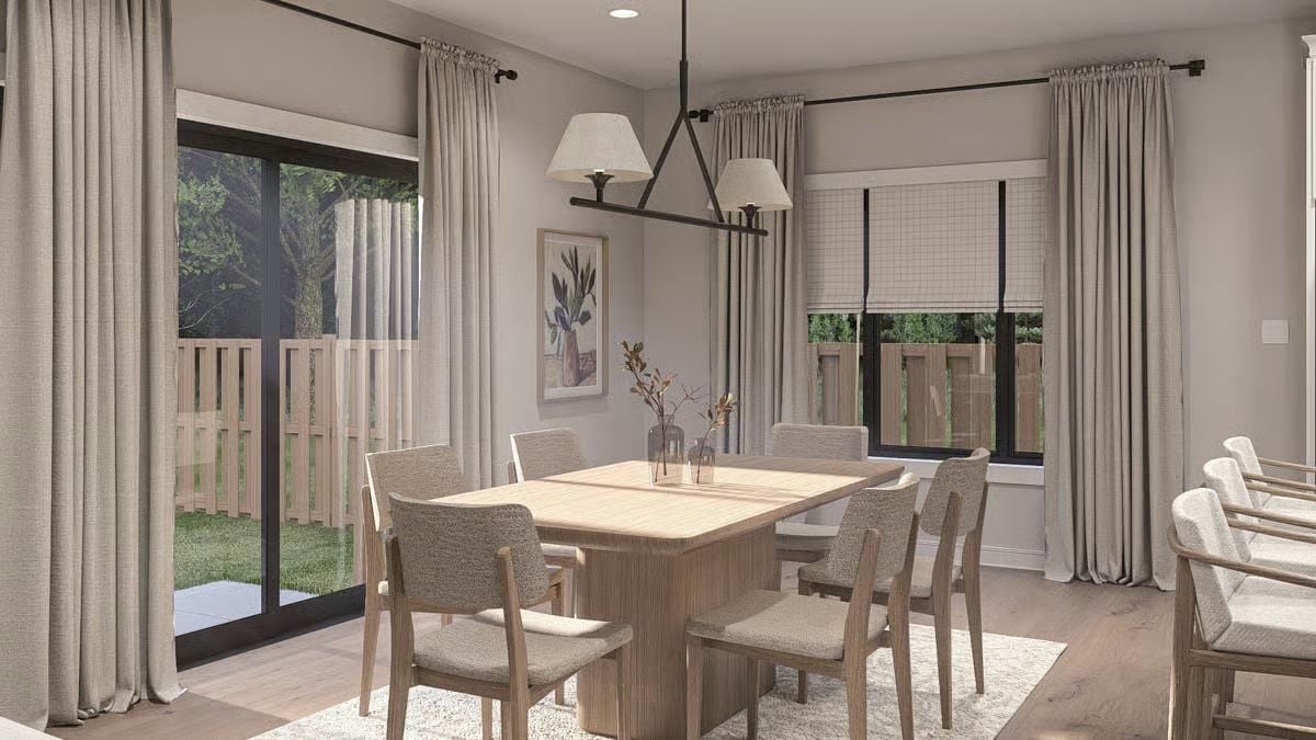 Warm Wood and Linen Tones Make This Dining Room Feel Genuinely Livable