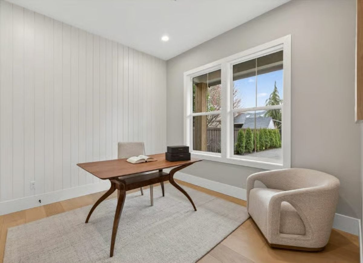 Mid-Century Desk Steals the Show in a Neutral Home Office