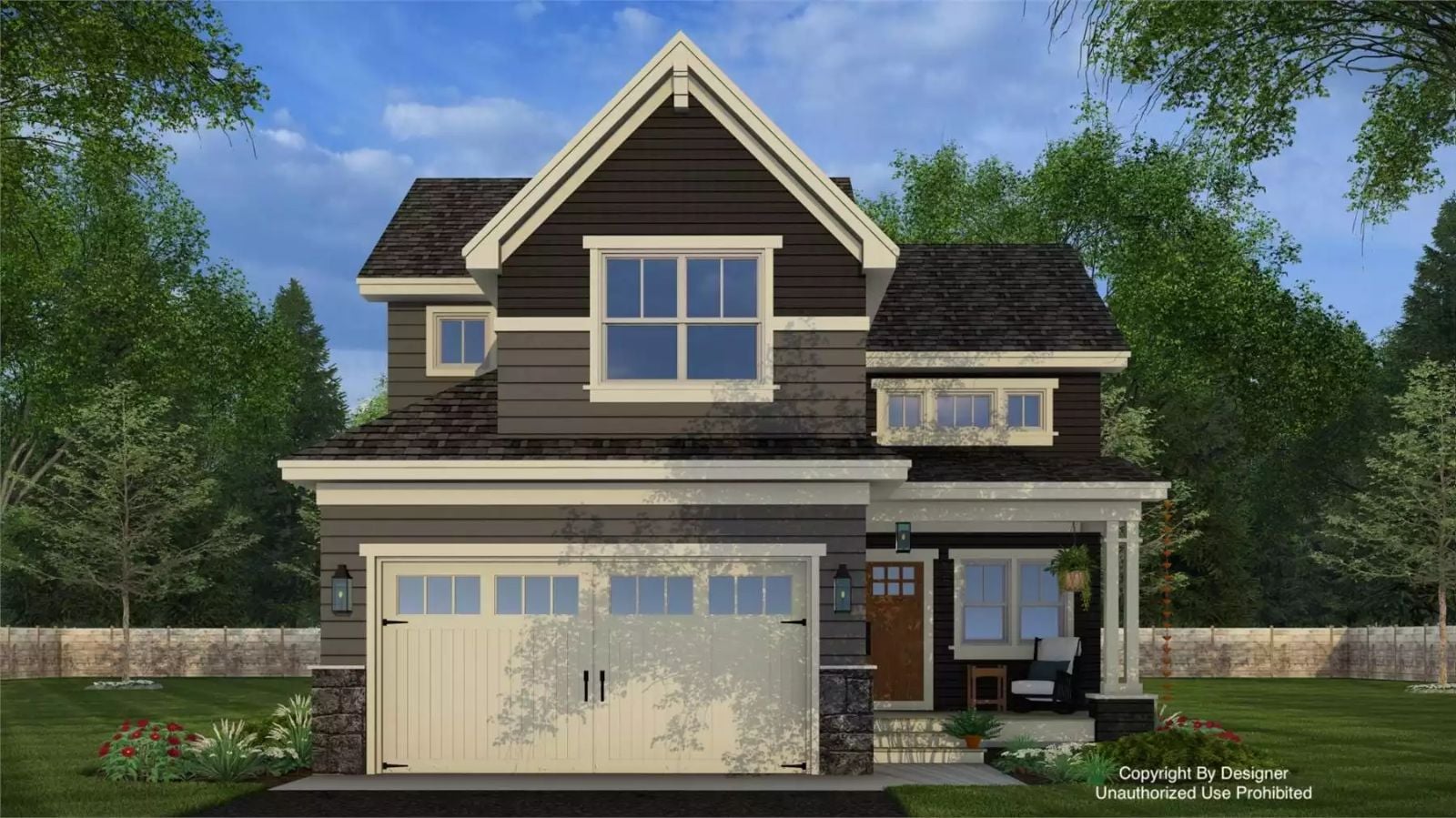 Farmhouse-Style 3-Bedroom Westland Home with Open-Concept Living and Covered Front Porch (Floor Plan)
