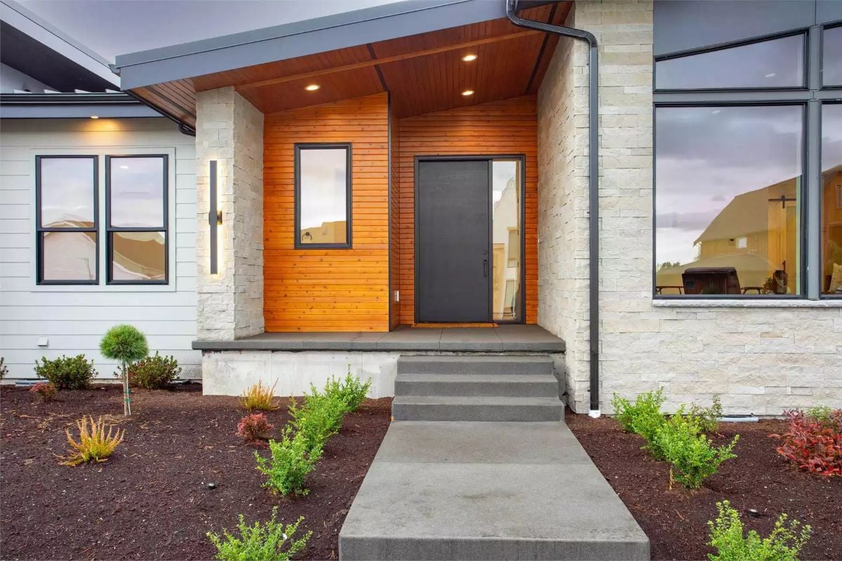 Cedar, Stone, and a Front Door Worth Noticing