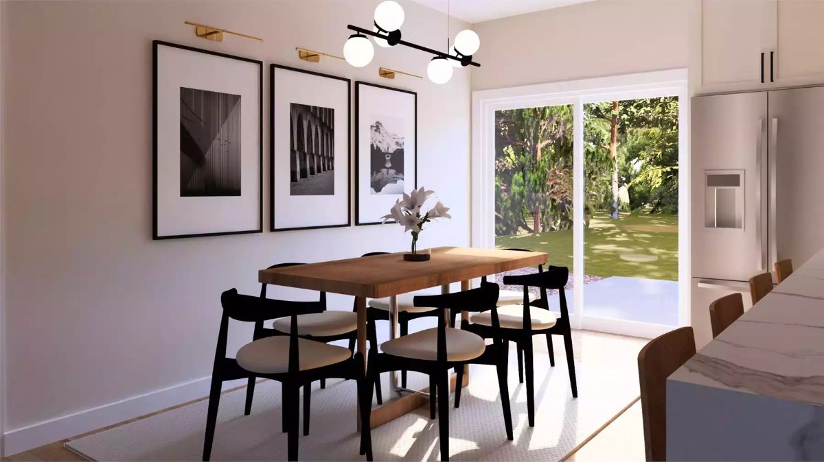 Mid-Century Dining Chairs and Globe Pendants Make a Strong Case for Less