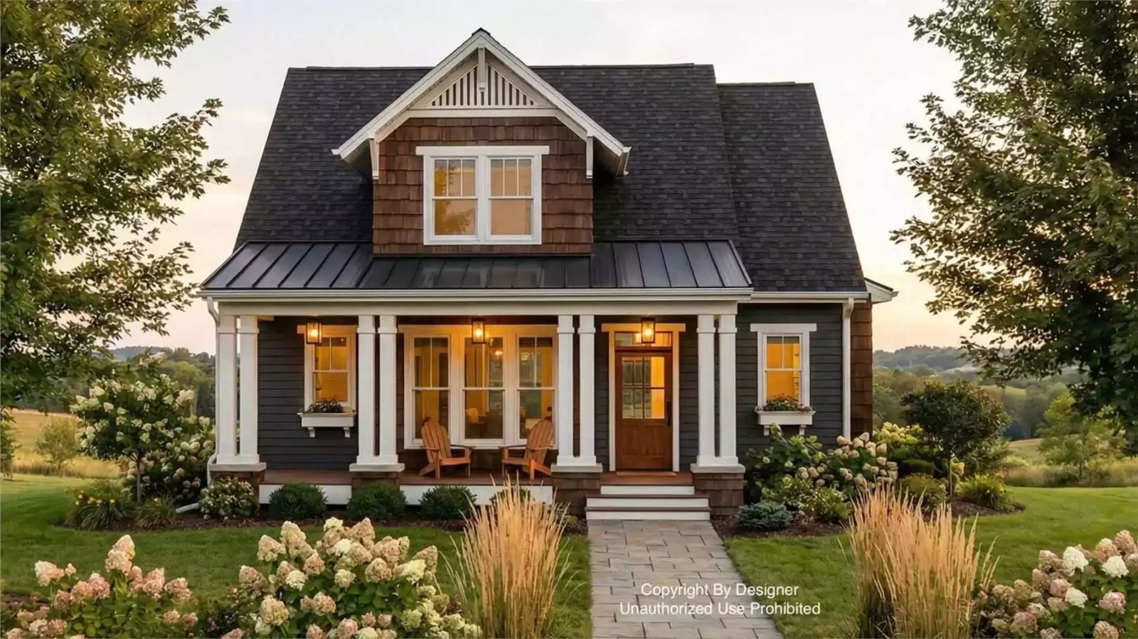 Black Bank 3-Bedroom Country Home with Covered Front Porch and Bonus Room (Floor Plan)