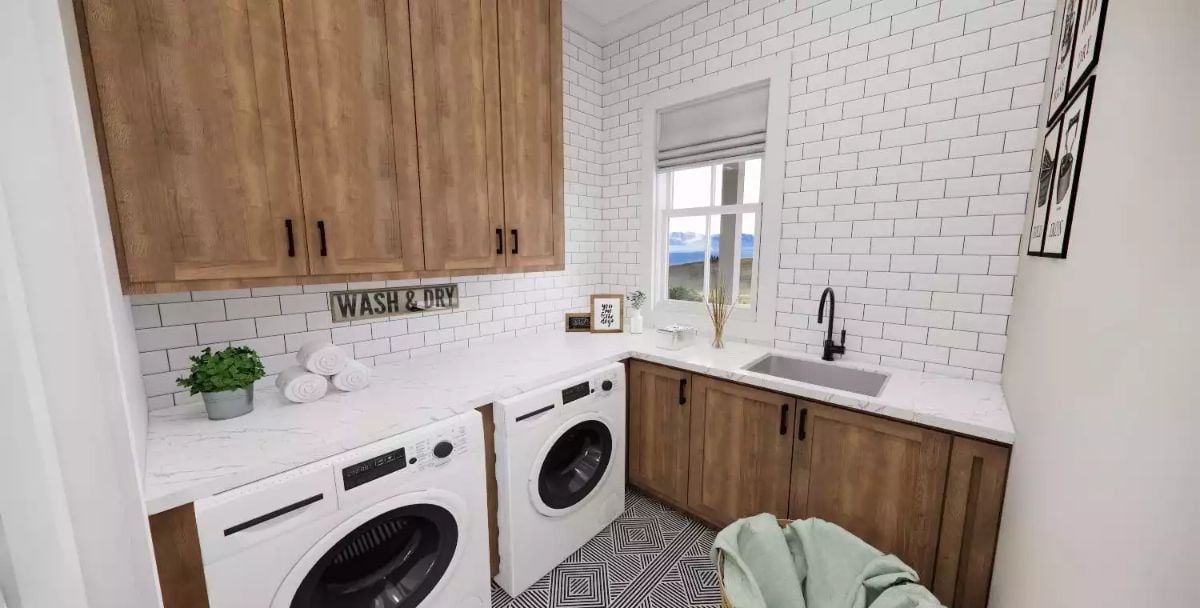 Wash & Dry Sign Says It All in a Laundry Room Built to Actually Work