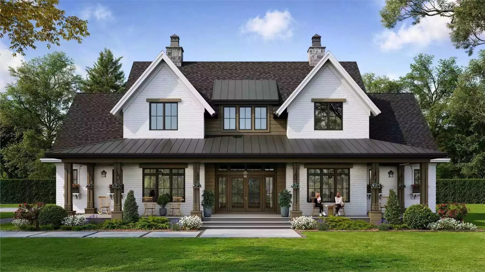 4-Bedroom Honeywood Farmhouse with Bonus Room and Loft (Floor Plan)