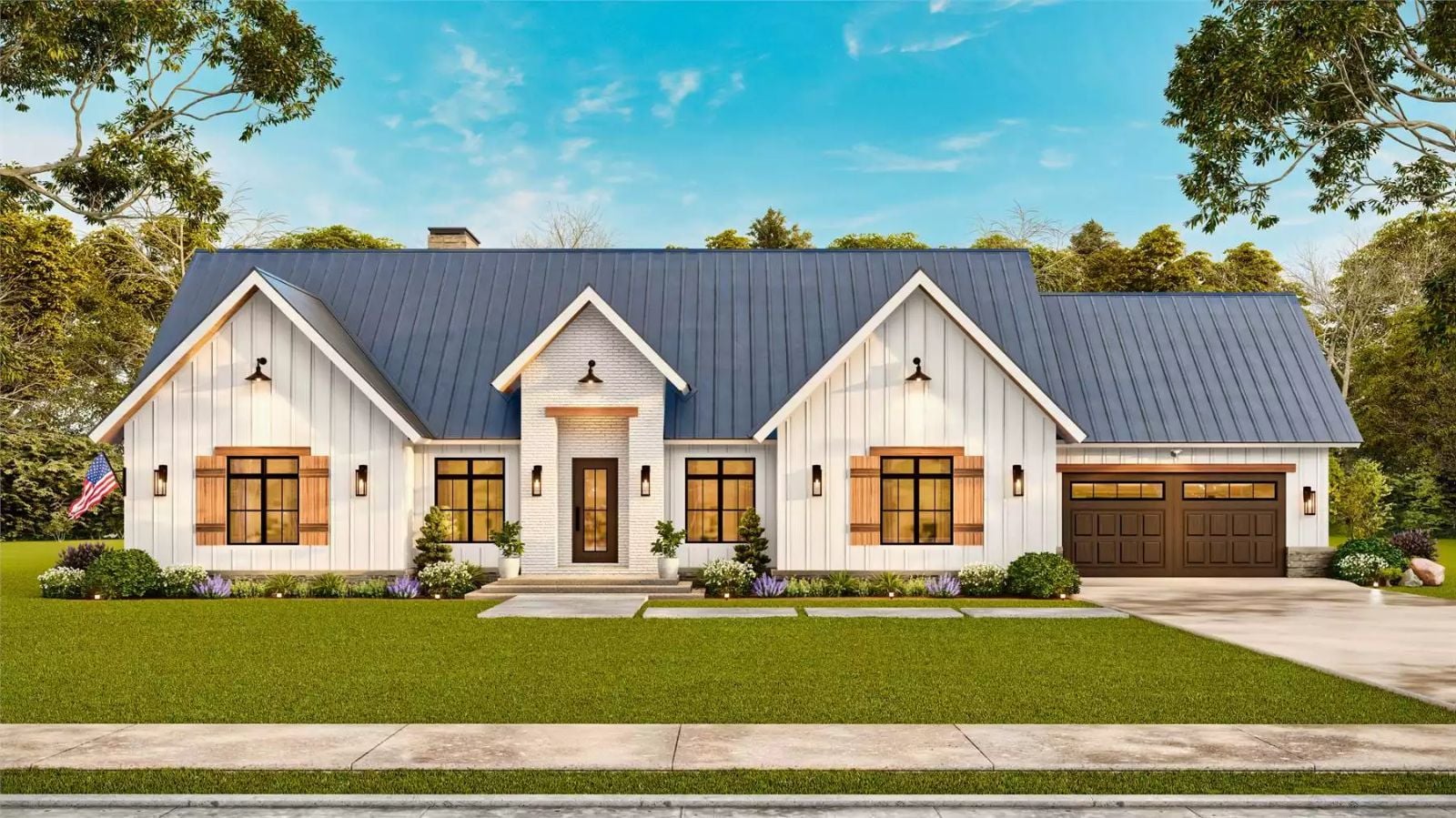 Sagewood 3-Bedroom Modern Farmhouse with 2-Car Garage and Covered Patio (Floor Plan)