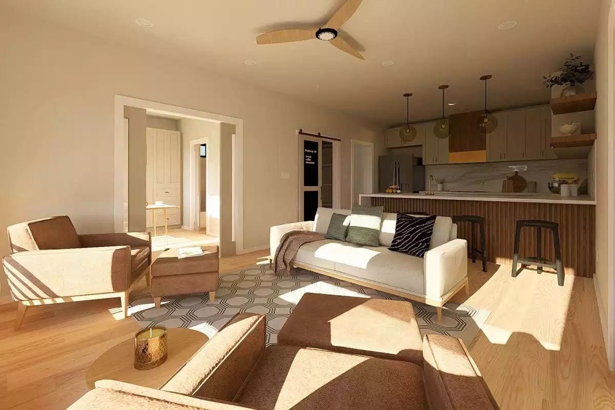 Warm Wood Tones and Open Living in a Sun-Drenched Roseville Layout