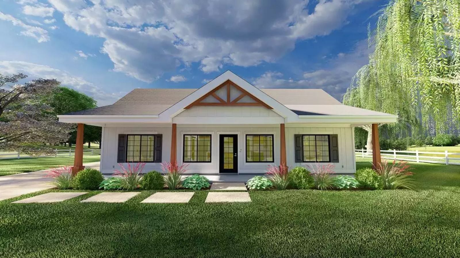 2-Bedroom Sugarcreek Ranch with Large Front Porch and Jack & Jill Bathroom (Floor Plan)