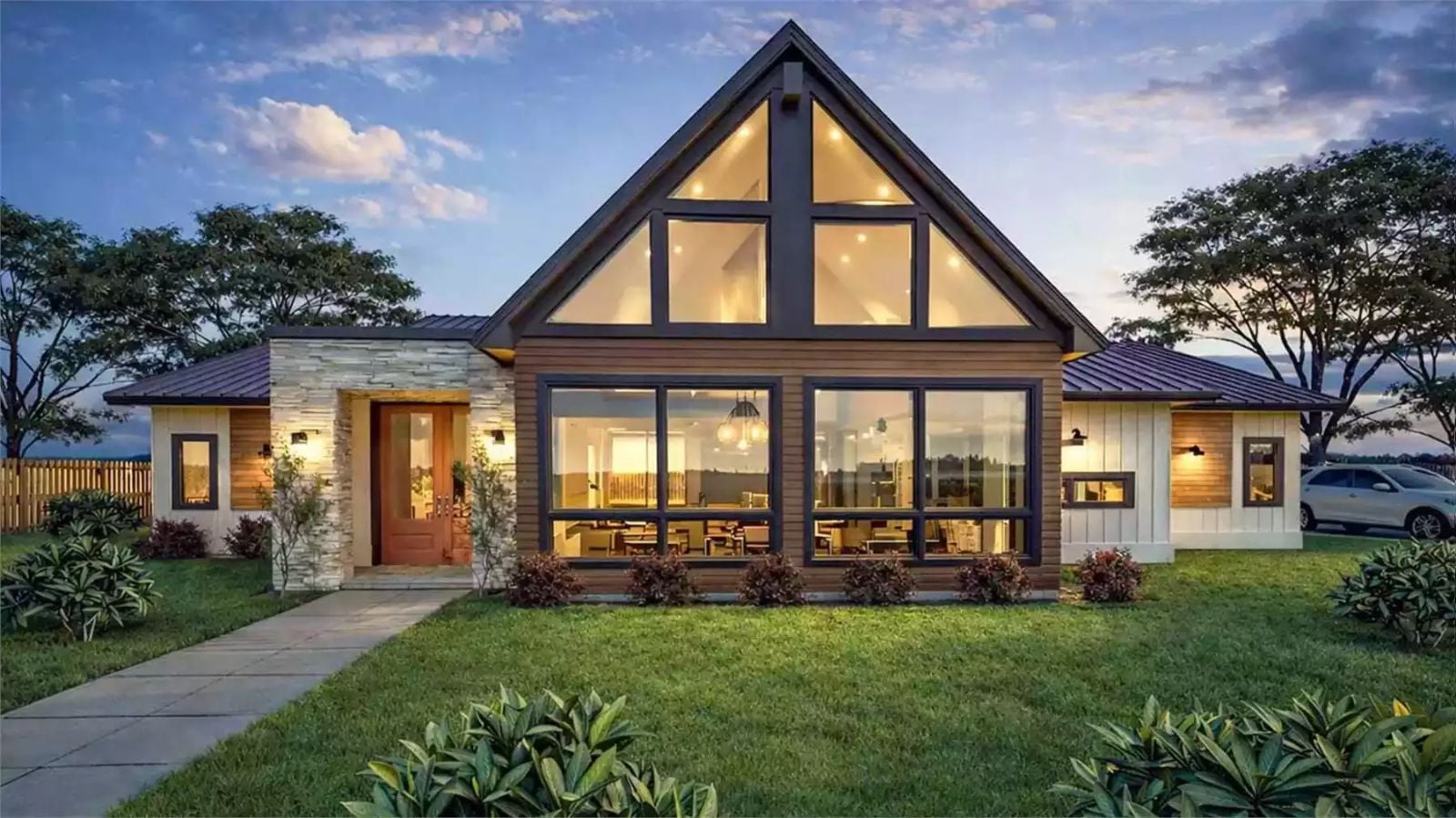 Transitional-Style 2-Bedroom Hollyfield Home with Open Living Space and 2-Car Garage (Floor Plan)