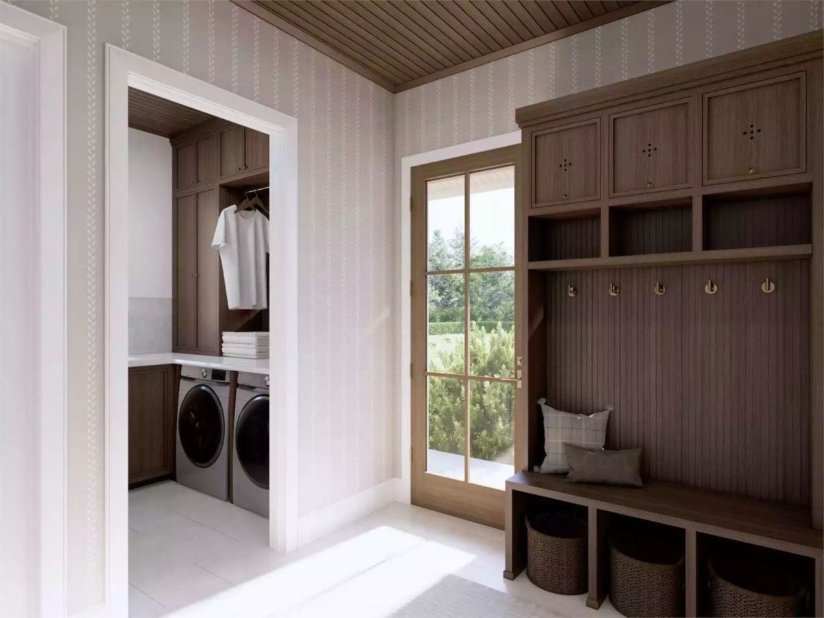 Mudroom and Laundry Side-by-Side Keeps the Chaos Contained