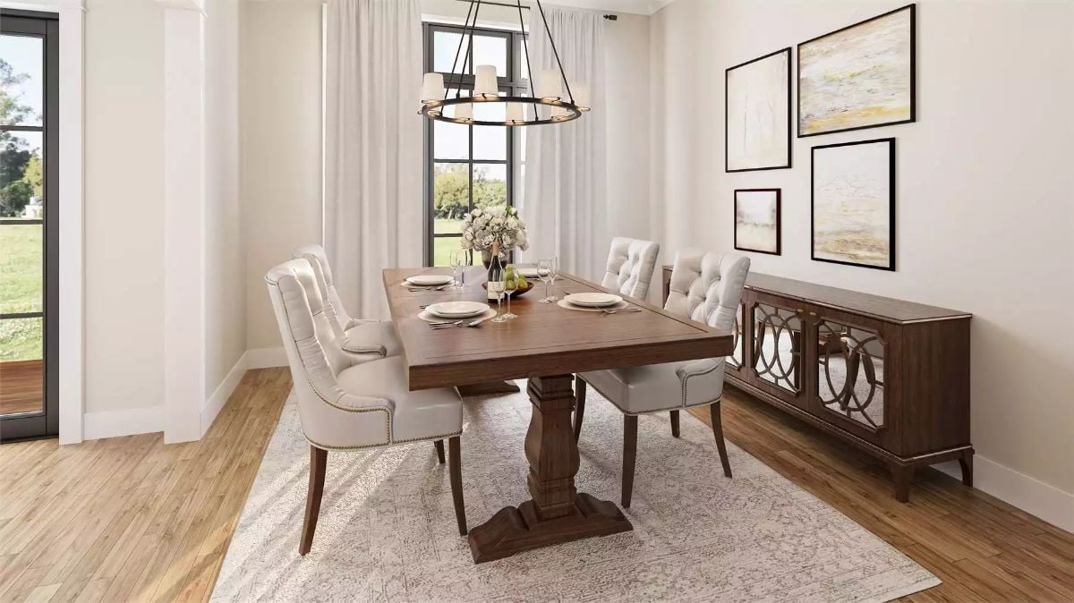 Tufted Chairs and a Pedestal Table That Make the Room Feel Earned