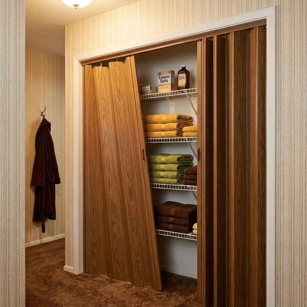 Accordion Folding Doors on Linen Closets That Never Once Folded Correctly