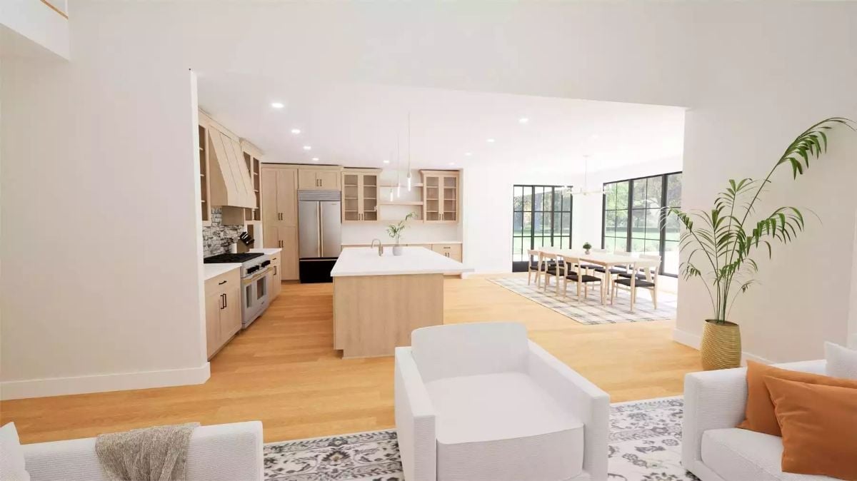 Warm Wood Tones and a Kitchen Island That Actually Has Room to Work