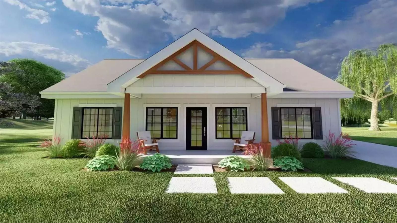 3-Bedroom Country-Style Brackenridge with Open Living Space and Covered Front Porch (Floor Plan)