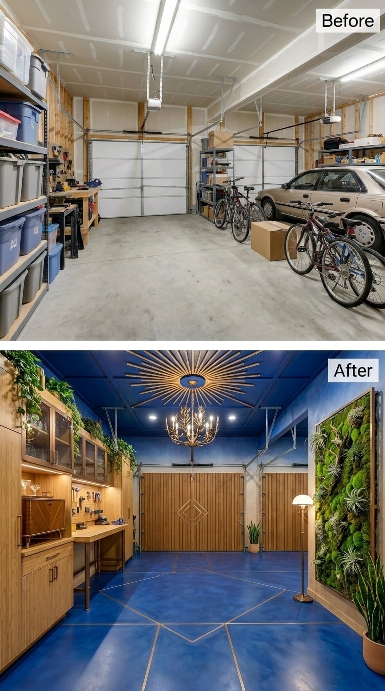Cobalt Epoxy Floors and a Living Moss Wall Give Two Bays a Collector's Gallery Identity