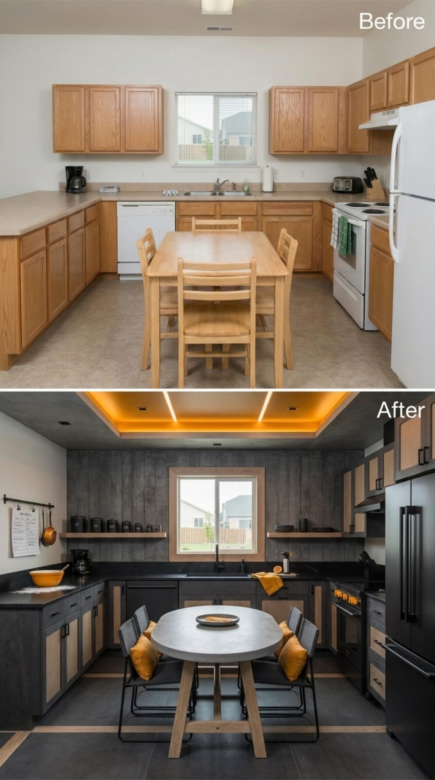 Charcoal Cabinets, an Amber Tray Ceiling, and Zero Apologies