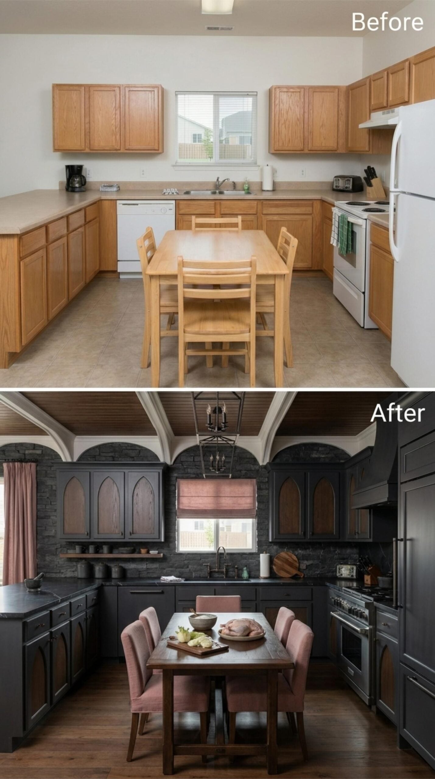 Gothic Arches and Stacked Stone for the Cook Who Treats the Kitchen Like a Cathedral
