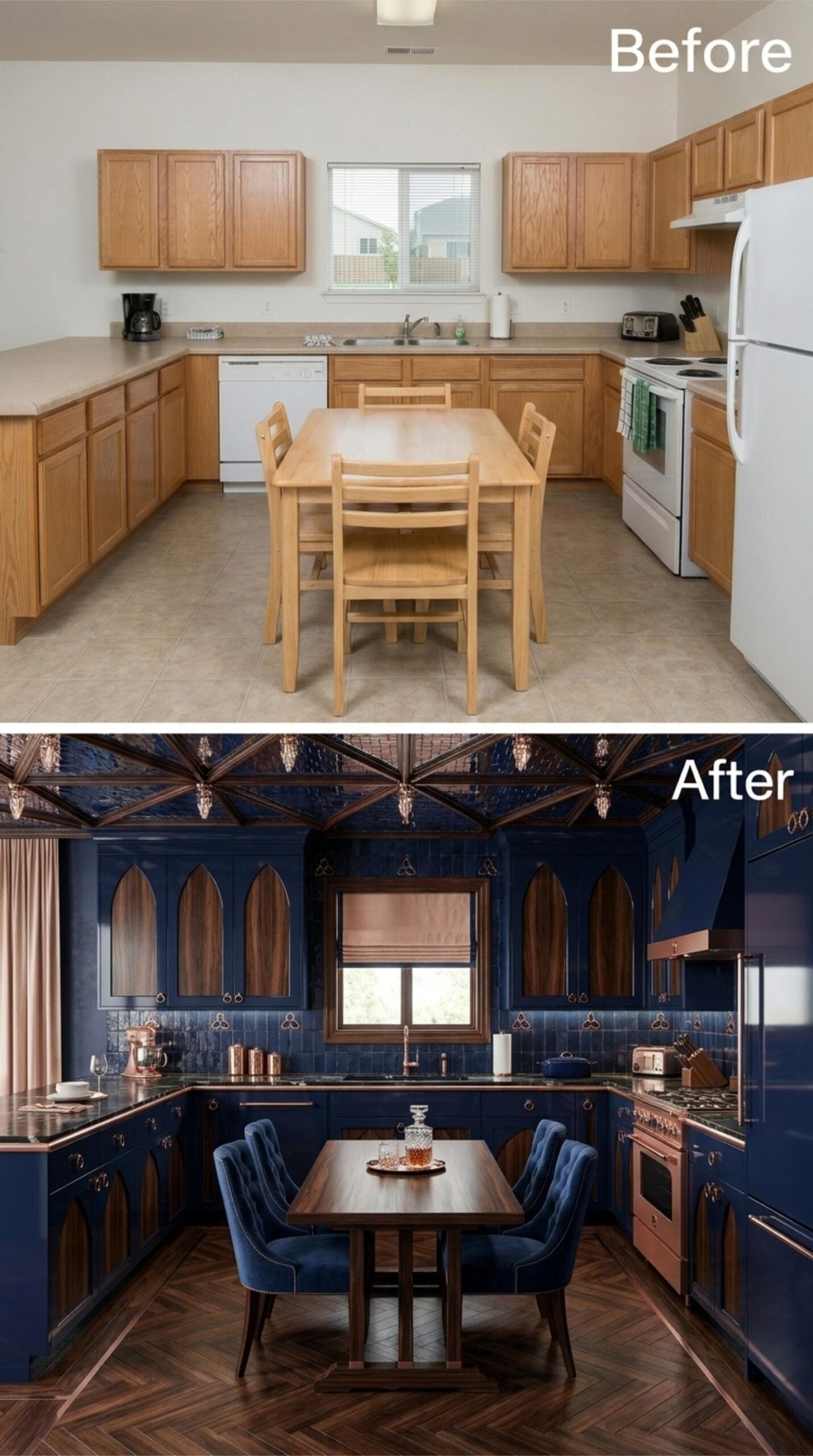Midnight Navy Lacquer, Copper Hardware, and Gothic Arches That Actually Mean Something