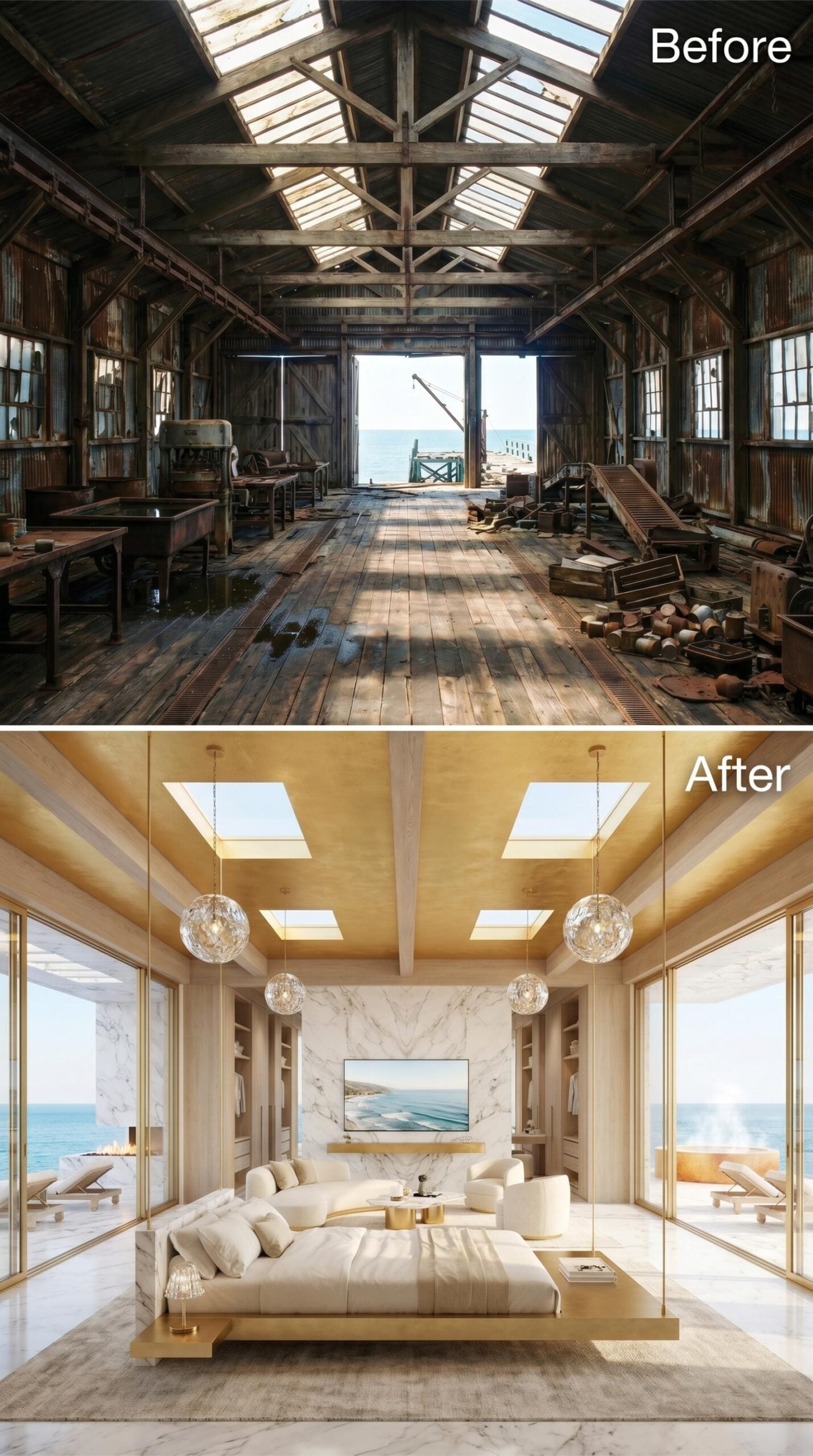 Warm Gold Plaster, Skylights Over the Sea, and a Suite Built for Pure Stillness