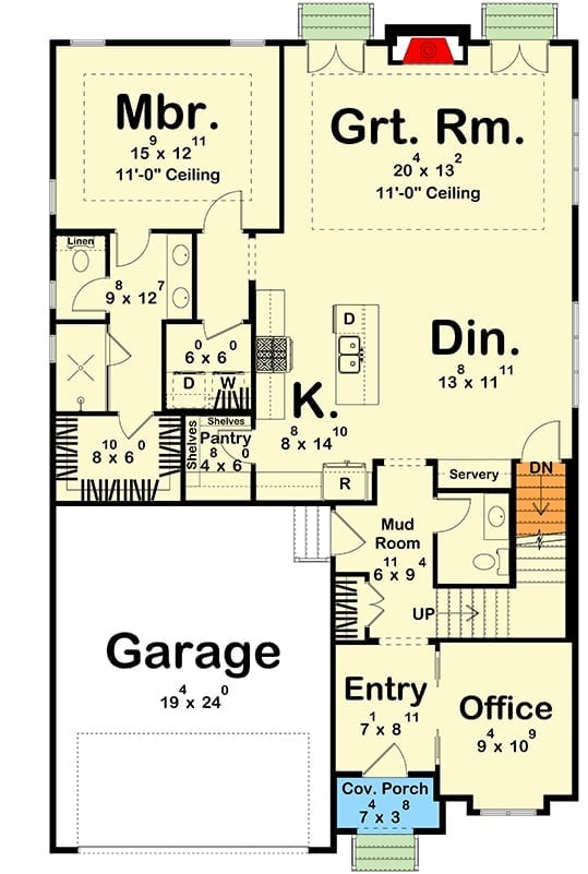 Floor Plan - Belvoir 3-Bedroom Modern European Home with Lower Level Expansion Designed for Families That Outgrew the Starter Home