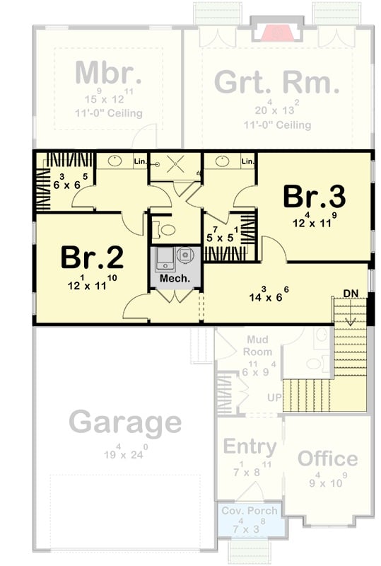 Floor Plan 2 - Belvoir 3-Bedroom Modern European Home with Lower Level Expansion Designed for Families That Outgrew the Starter Home