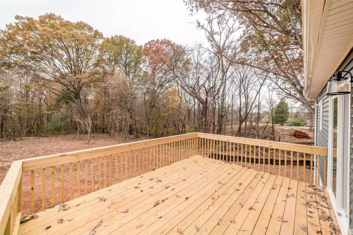 Freshly Built Deck That Backs Right Up to the Tree Line
