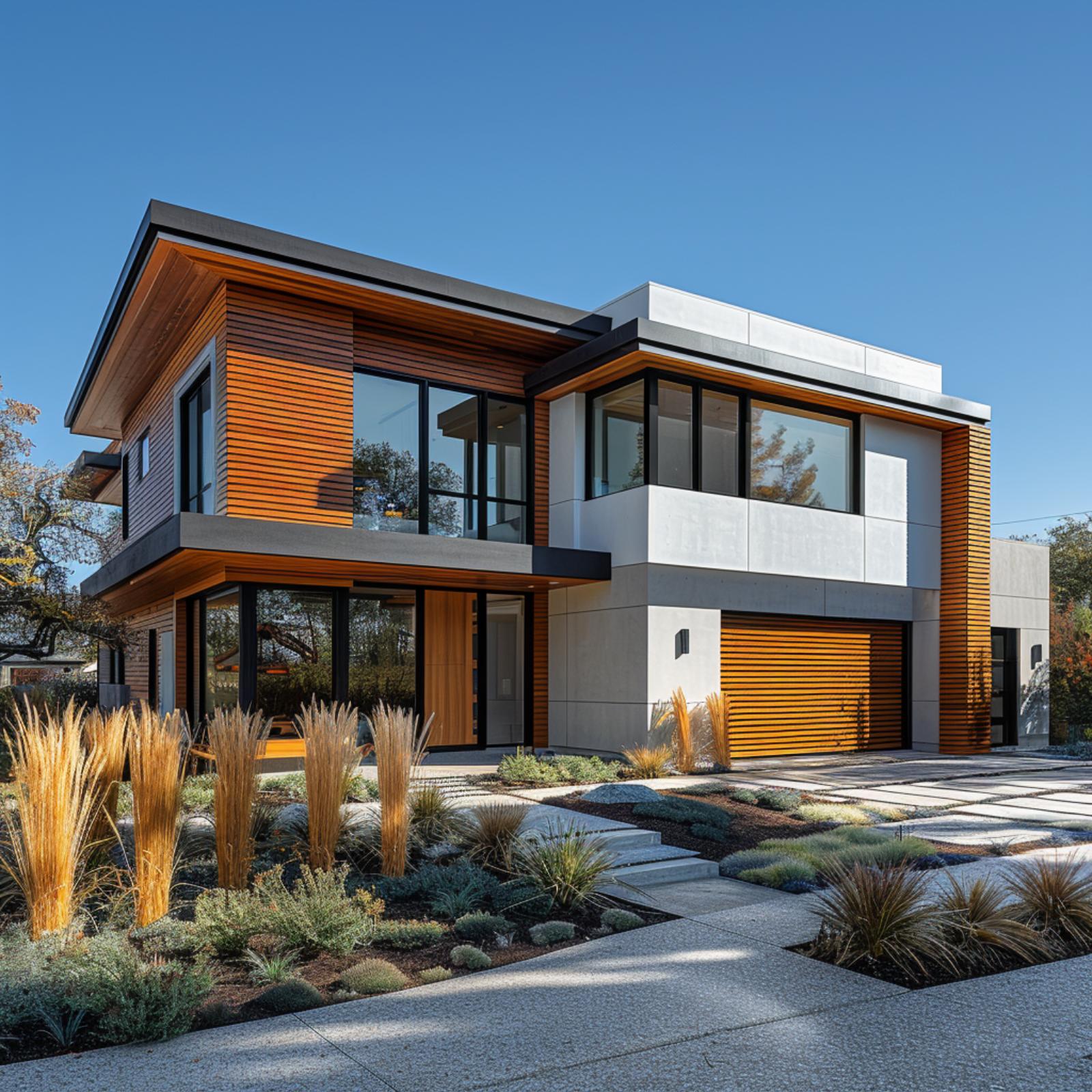Cedar Slat, Concrete Panel, and Glass Pull a Two-Story Facade Into One Argument