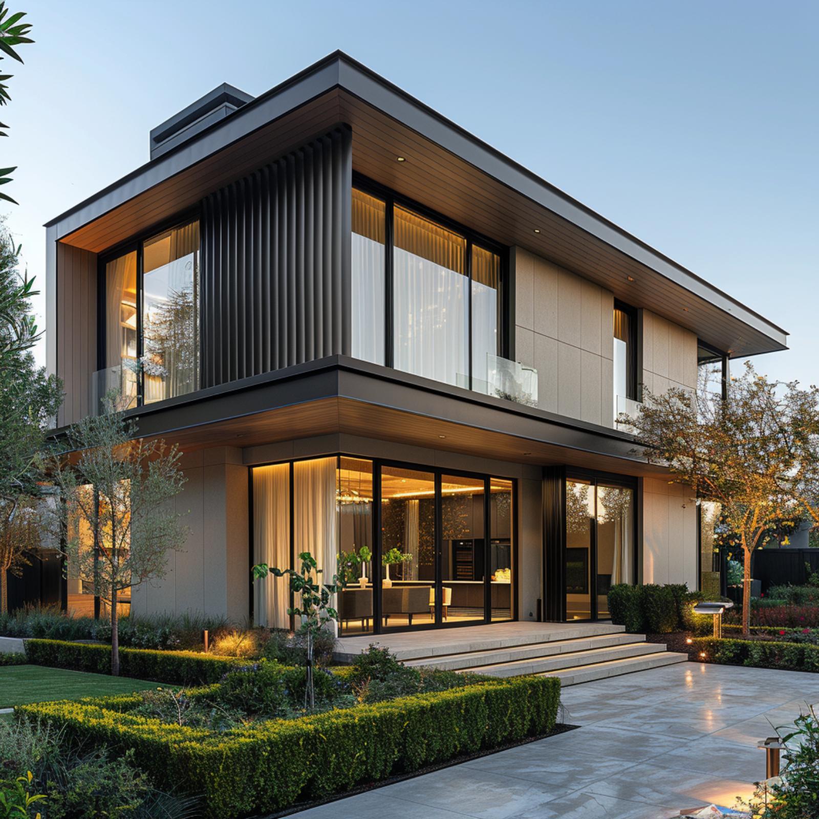 Flat Roof, Wood Soffit, and Floor-to-Ceiling Glass Prove Restraint Has a Breaking Point