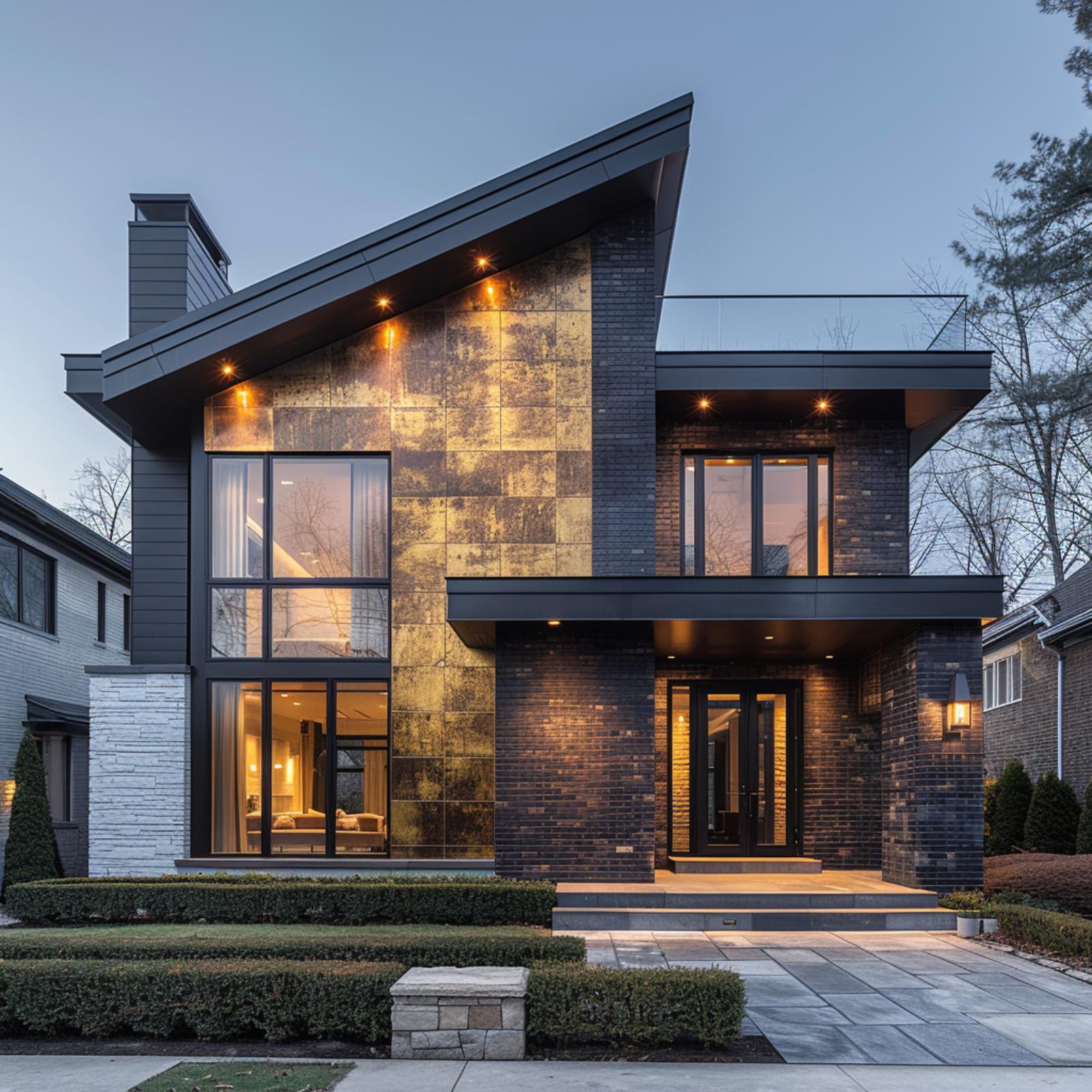Oxidized Metal Panels, Dark Brick, and a Glass Wall Refuse to Compete