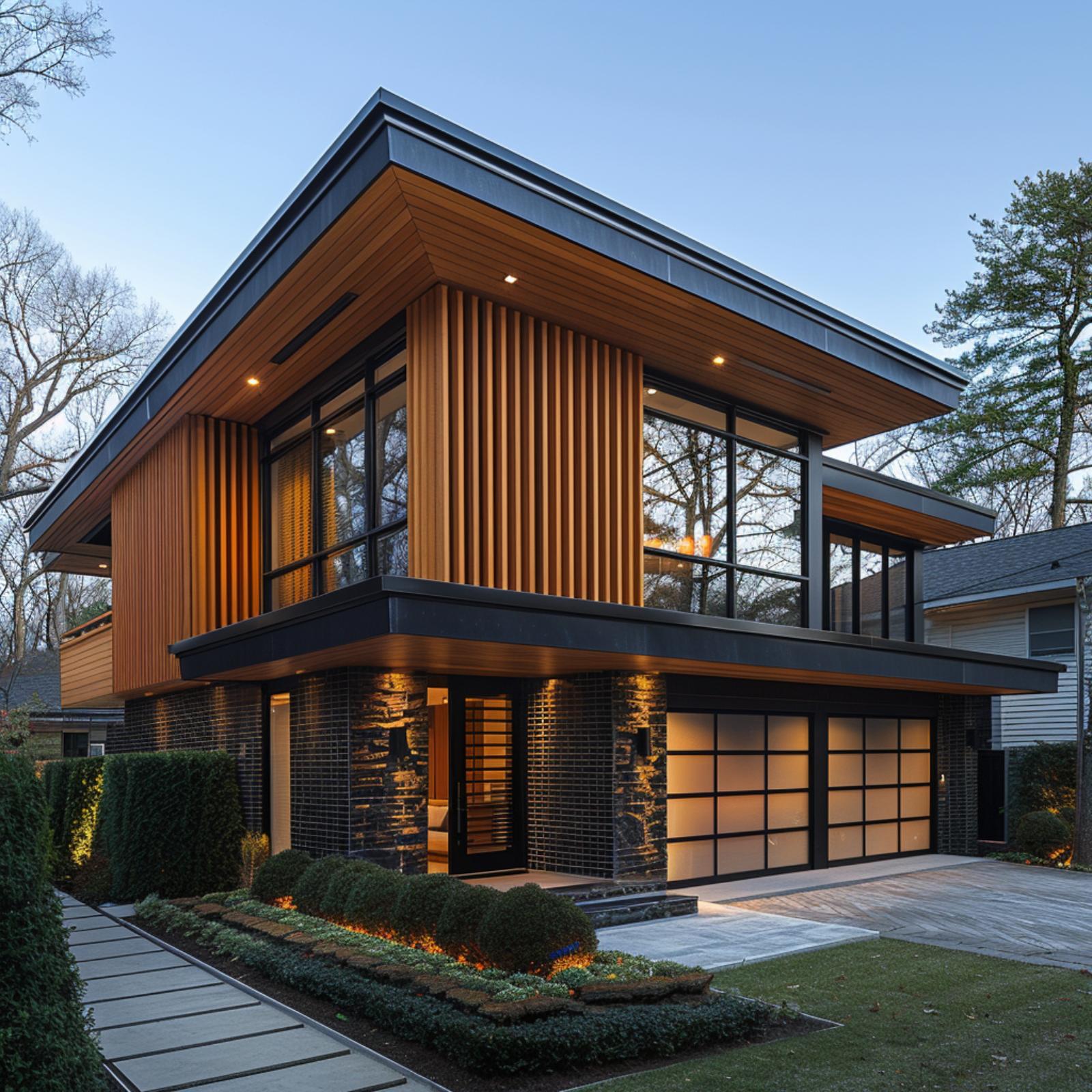Cedar Battens and Dark Brick Prove Contrast Can Anchor a Facade