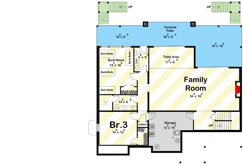 Floor Plan 2 - Clearwater Cove 3-Bedroom Modern Lake House with Bunk Room Designed for Families Who Live for Lake Days and Long Weekends (Floor Plan) = 118 characters ✓