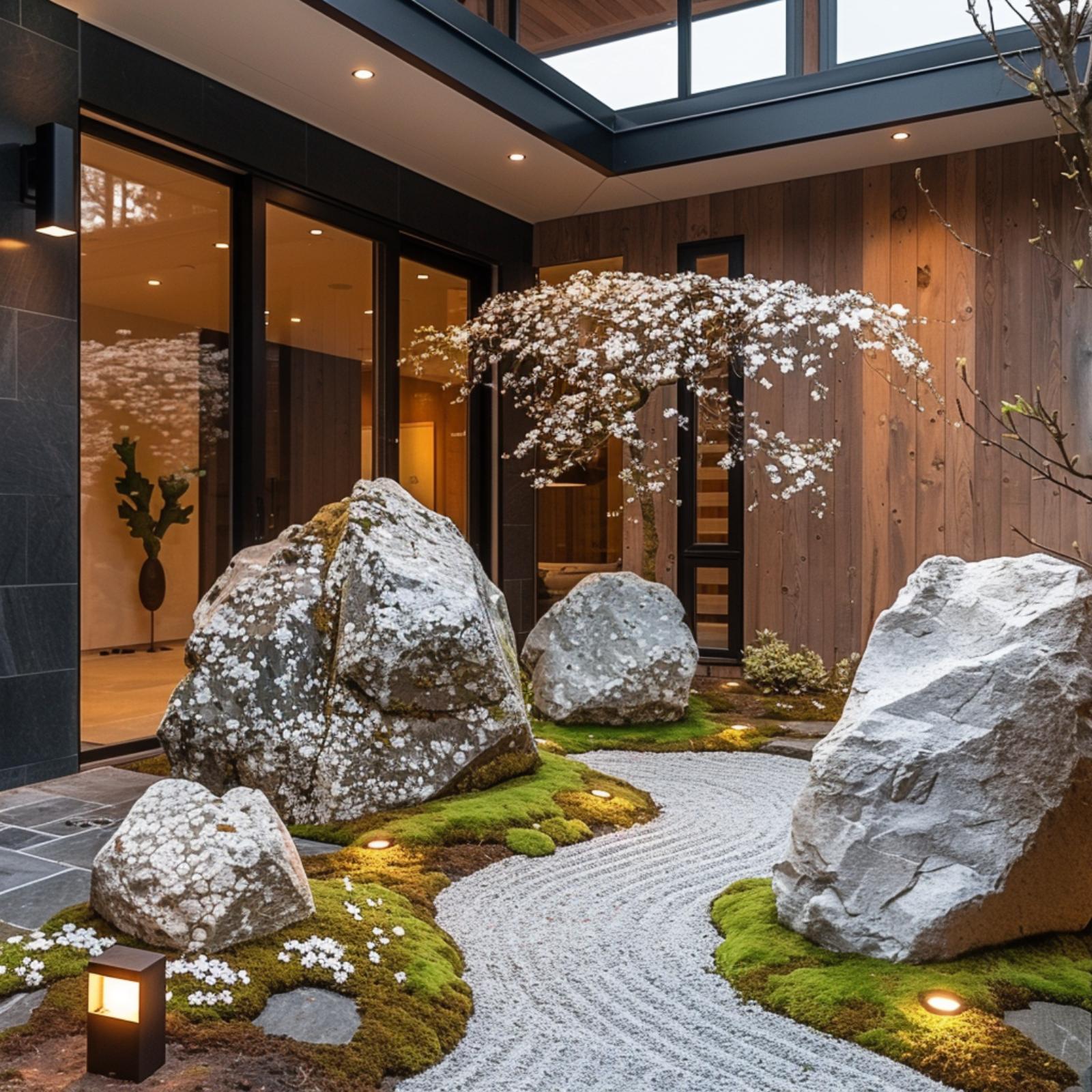 Raked Gravel, Moss Islands, and a Weeping Cherry That Makes the Whole Courtyard Stop Breathing