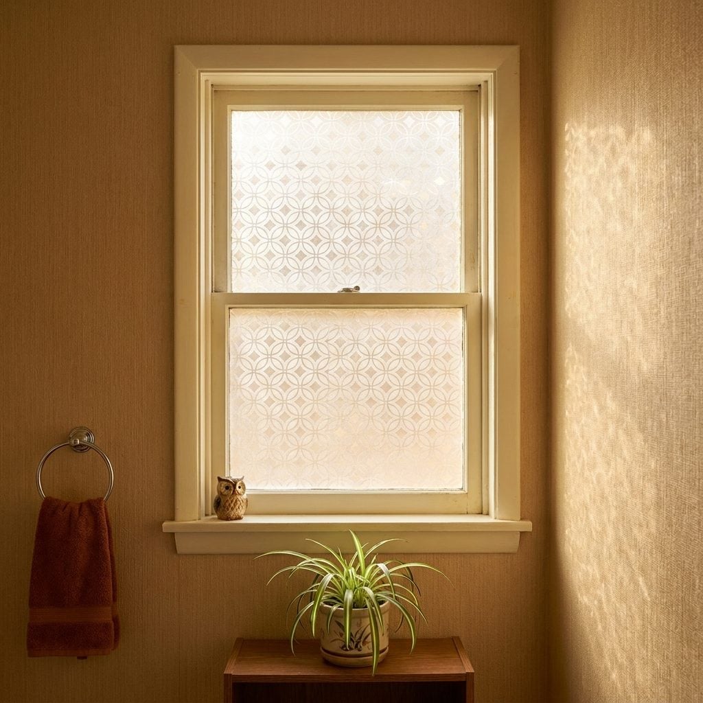 Frosted Window Films with Geometric Patterns That Said 'Privacy, but Make It Groovy'