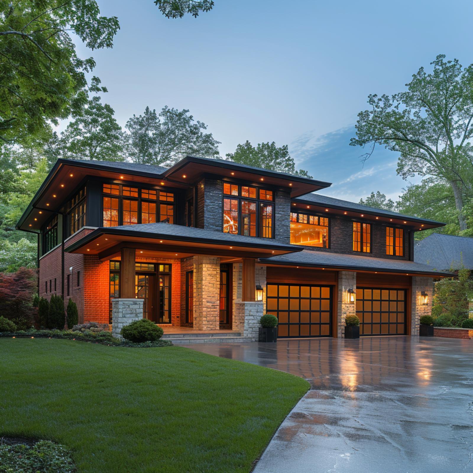 Prairie Style Gets a Glass Garage Door — and Somehow It All Makes Sense
