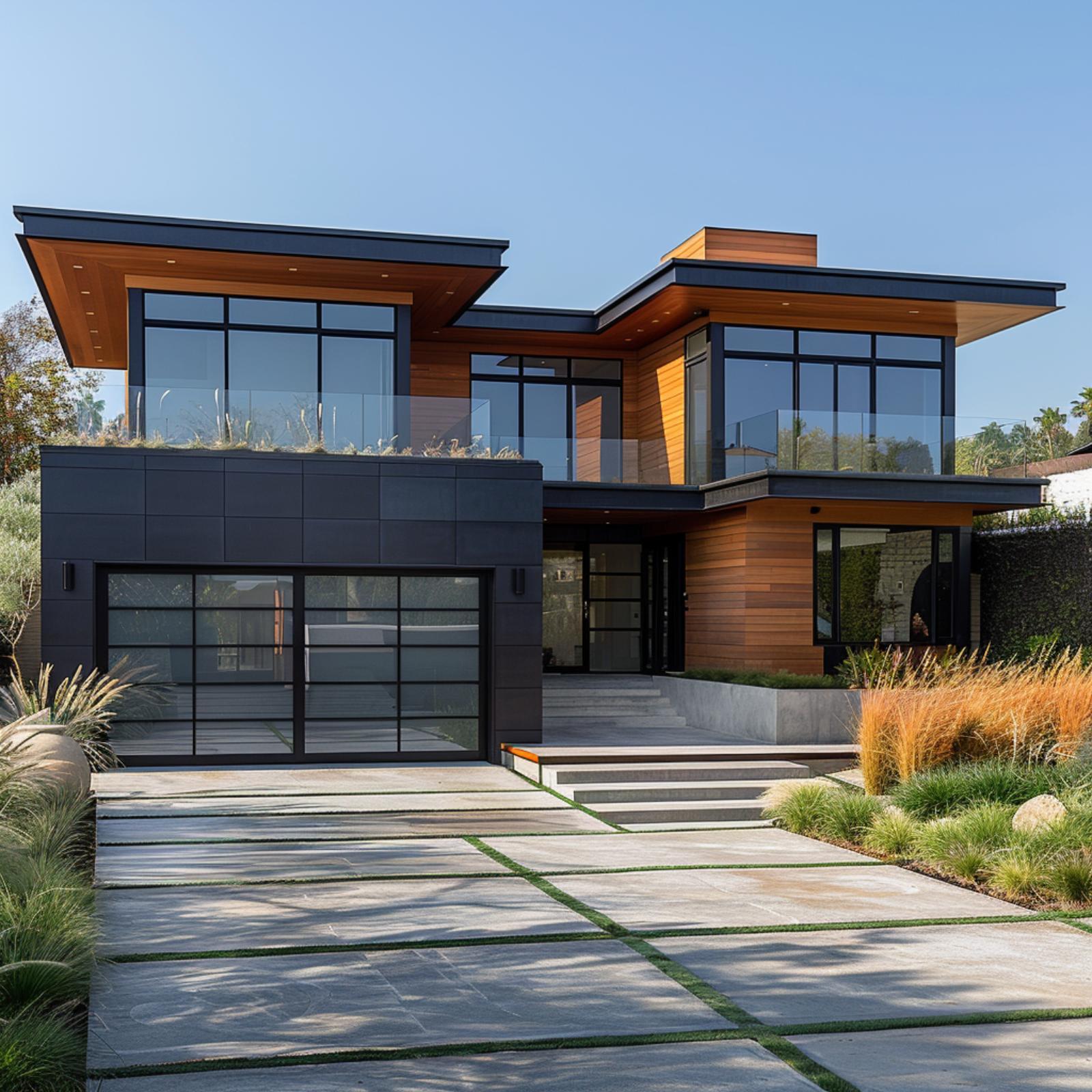 Dark Panels, Cedar Cladding, and Glass Garage Doors That Actually Justify the Driveway