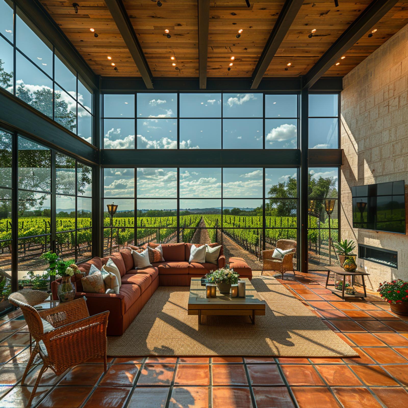 Vineyard Views, Terracotta Floors, and a Sectional That Knows Its Role